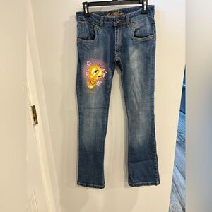 Vintage Lot29luxe Trendy Looney Tunes Tweety Blue Jean Accent